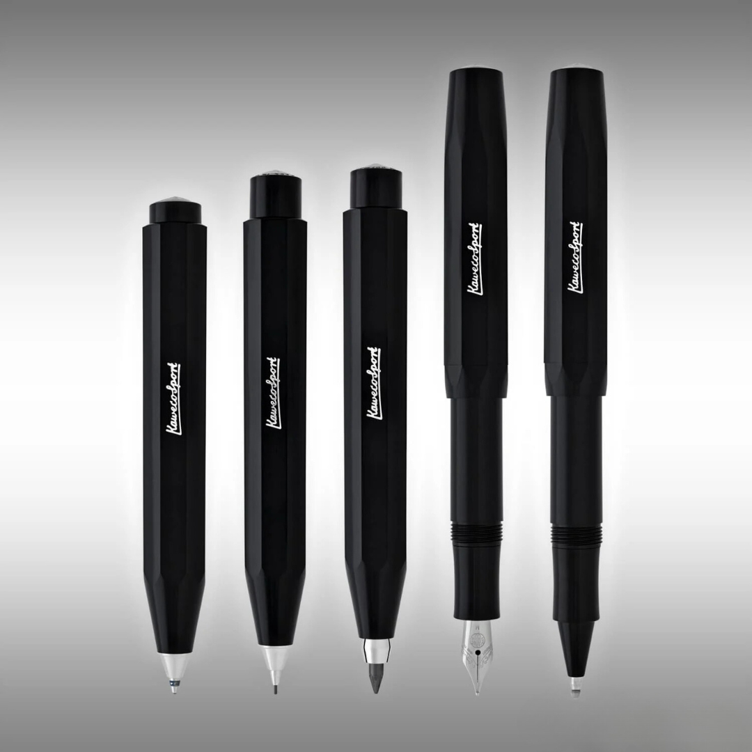 Kaweco Skyline Sport Gel Rollerball Pen - Black — flat lay