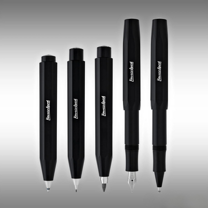 Kaweco Skyline Sport Gel Rollerball Pen - Black — flat lay