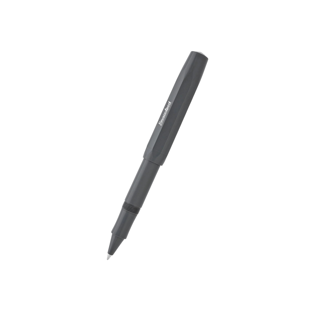 Kaweco Skyline Sport Gel Rollerball Pen - Gray — uncapped with cap posted