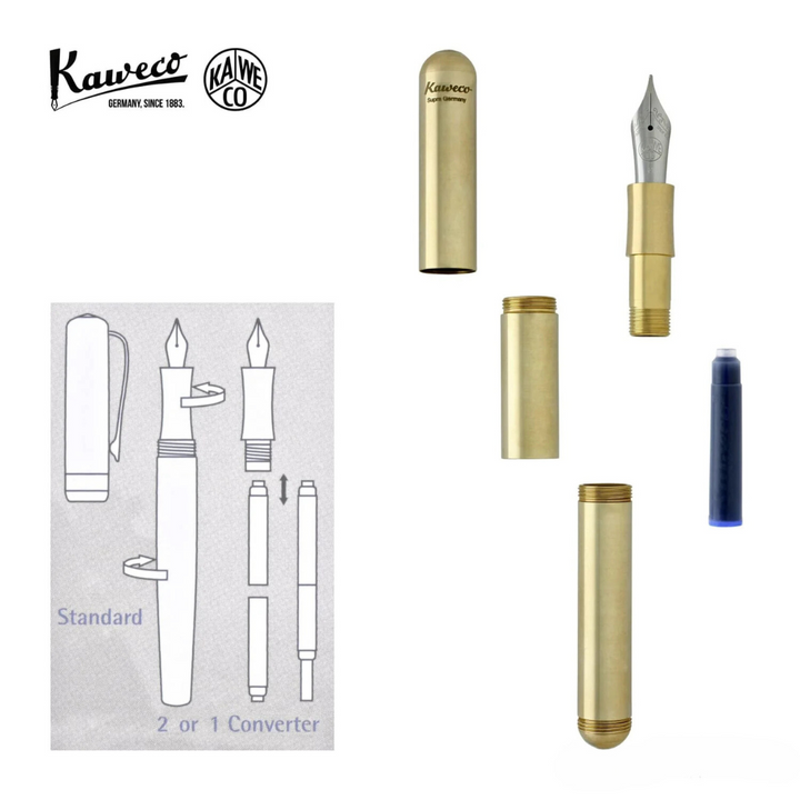Kaweco Supra Fountain Pen in Brass — Kaweco fountain pen — precision nib writing instrument, at Cityluxe Singapore stationery store