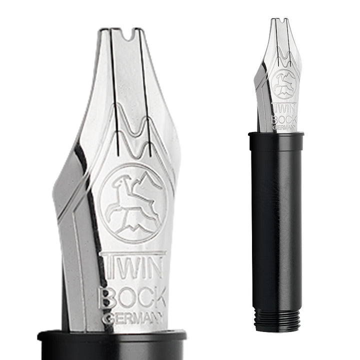 Kaweco Calligraphy Front Part Black Twin — front view