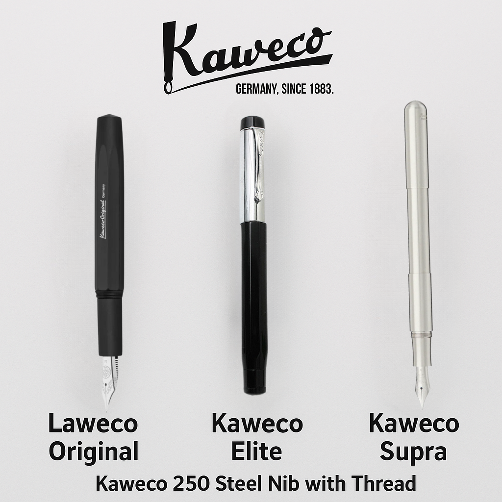 Kaweco Steel Nib 250 with thread — Kaweco fountain pen nib — replacement writing nib for fountain pens, at Cityluxe Singapore