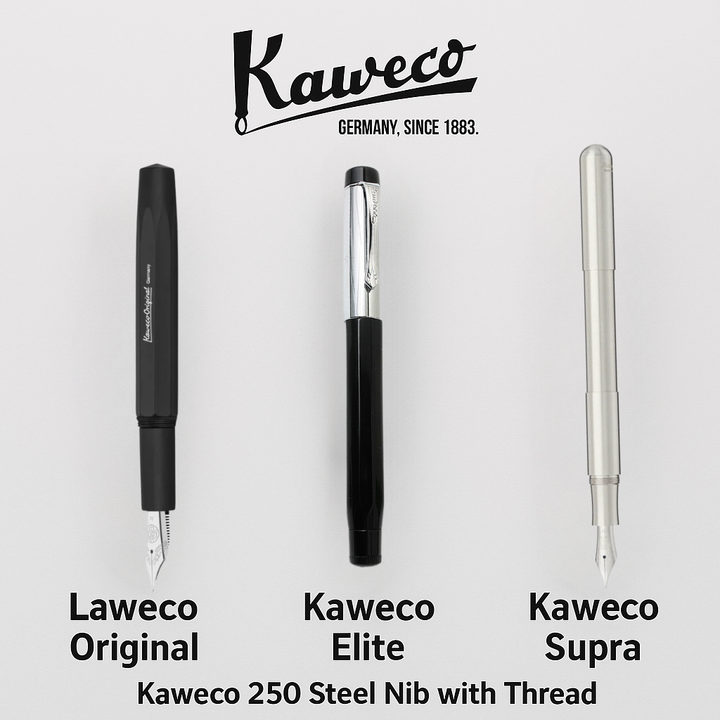 Kaweco Steel Nib 250 with thread — Kaweco fountain pen nib — replacement writing nib for fountain pens, at Cityluxe Singapore