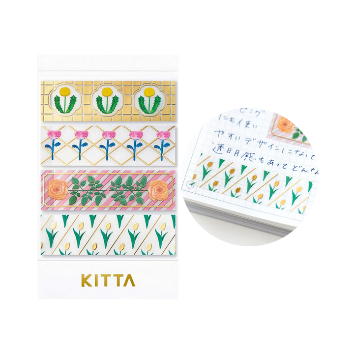 KITTA Masking Tape in Clear Gift (Gold Foil) — KITTA washi tape — decorative Japanese paper tape for journaling, at Cityluxe Singapore