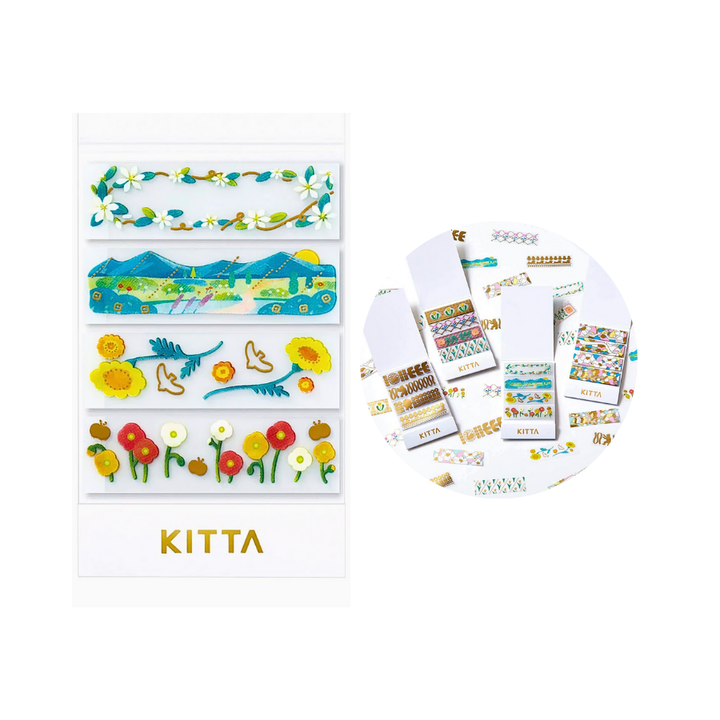 KITTA Masking Tape in Clear Uraraka (Gold Foil) — KITTA masking tape — decorative paper tape for journaling and scrapbooking, at Cityluxe Singapore