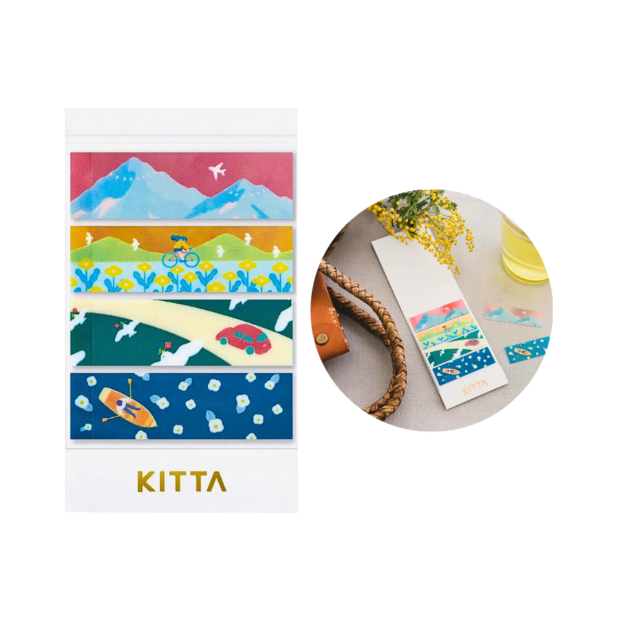 KITTA Masking Tape in Clear Landscape — KITTA masking tape — decorative paper tape for journaling and scrapbooking, at Cityluxe Singapore