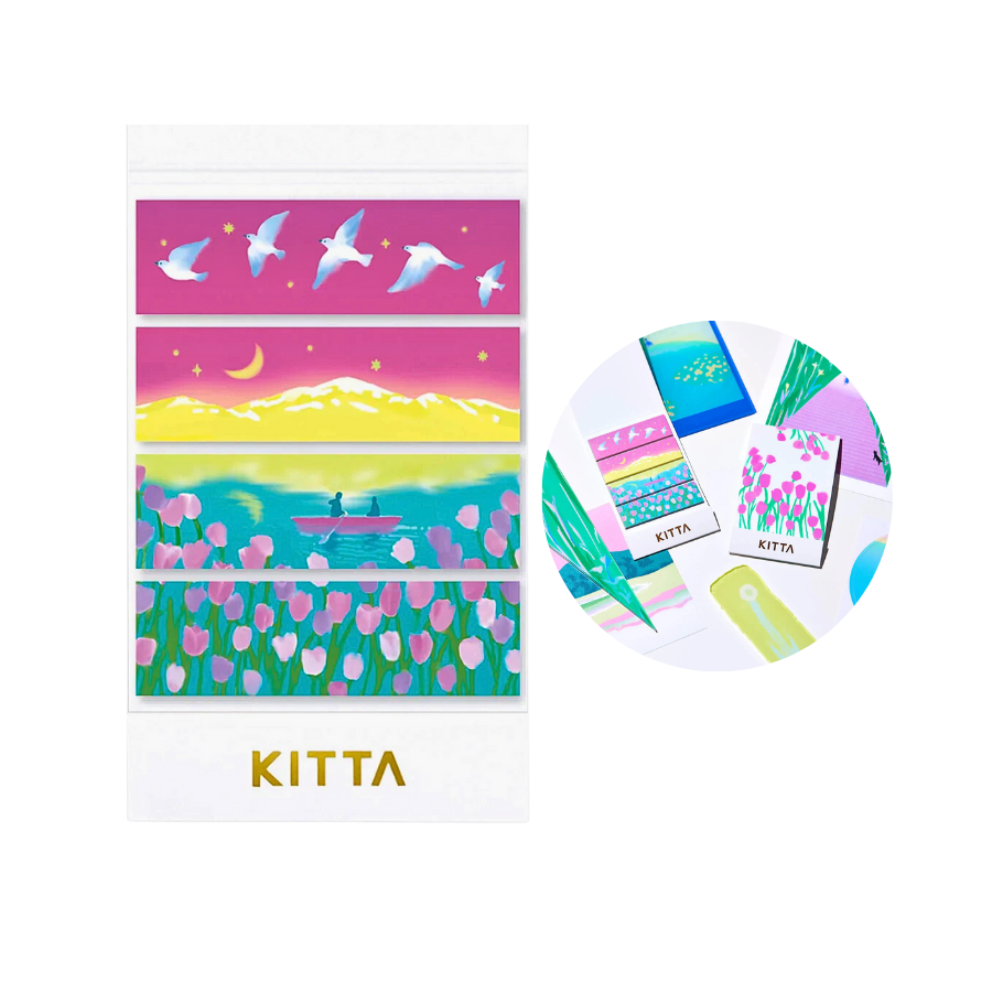 KITTA Masking Tape in Lake — KITTA masking tape — decorative paper tape for journaling and scrapbooking, at Cityluxe Singapore
