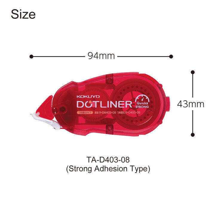 Kokuyo Dotliner Tape Glue Refill Strongly Stick - Red