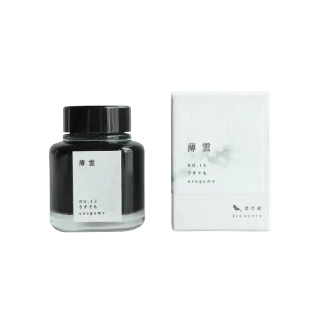 Kyoto Ink Kyo-no-oto 40ml Bottled Ink in Usugumo — Kyoto Ink fountain pen ink — premium bottled ink for writing, at Cityluxe Singapore