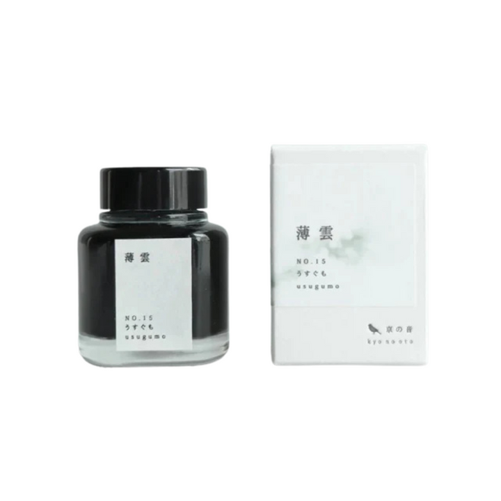 Kyoto Ink Kyo-no-oto 40ml Bottled Ink in Usugumo — Kyoto Ink fountain pen ink — premium bottled ink for writing, at Cityluxe Singapore