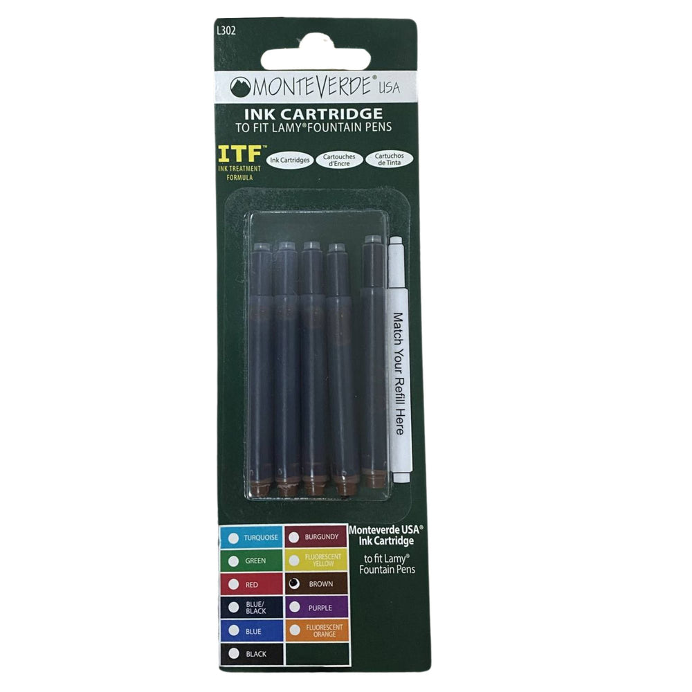 Monteverde Ink Cartridge For Lamy Fountain Pen Brown — Monteverde fountain pen ink — premium bottled ink for writing, at Cityluxe Singapore