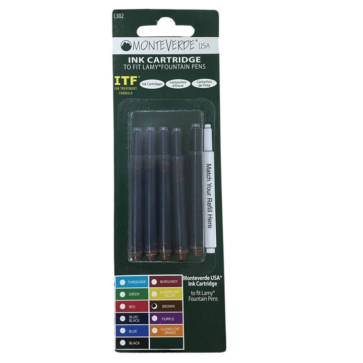 Monteverde Ink Cartridge For Lamy Fountain Pen Brown — Monteverde fountain pen ink — premium bottled ink for writing, at Cityluxe Singapore