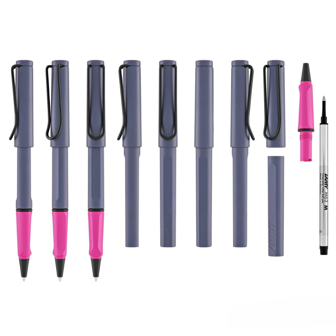 LAMY 3D7 Safari Rollerball Pen in Pink Cliff — Lamy rollerball pen — fluid gel ink writing instrument, at Cityluxe Singapore