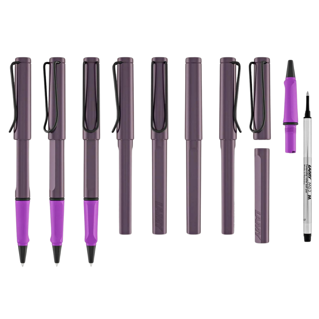 LAMY 3D8 Safari Rollerball Pen in Violet Blackberry [Pre-Order] — Lamy rollerball pen — fluid gel ink writing instrument, at Cityluxe Singapore