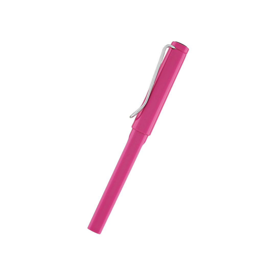 Lamy Safari Rollerball Pen Pink — writing at an angle