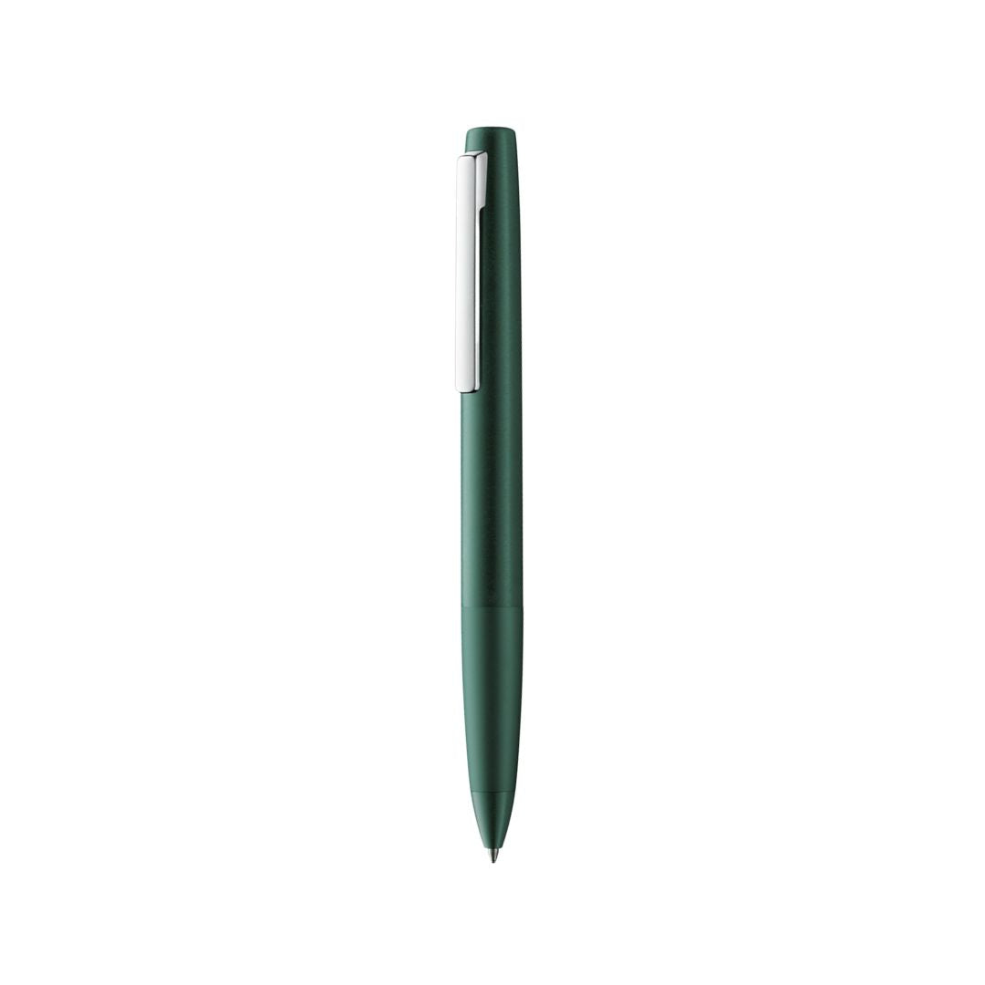 Lamy Aion Ballpoint Pen Darkgreen — uncapped with cap posted