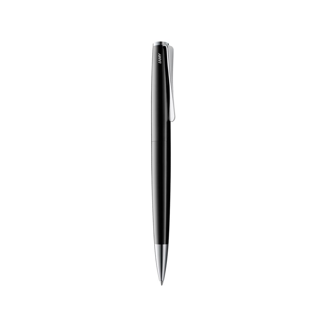 Lamy Studio Ballpoint Pen Piano Black — uncapped with cap posted