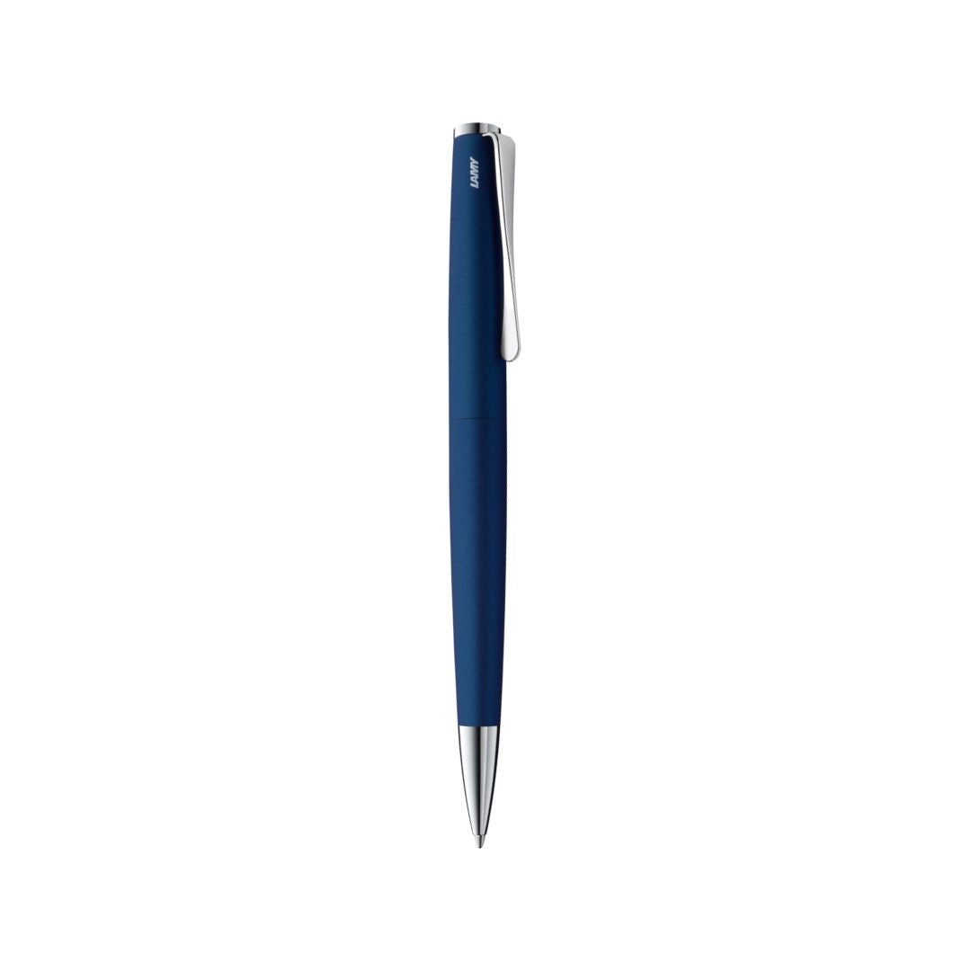 Lamy Studio Ballpoint Pen Imperial Blue — uncapped with cap posted
