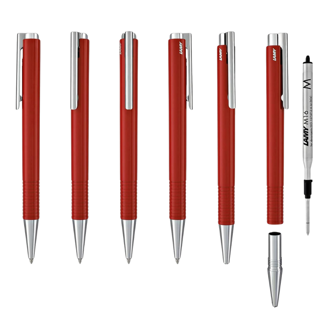 LAMY logo M+ Ballpoint Pen Red — Lamy ballpoint pen — reliable smooth-writing everyday pen, at Cityluxe Singapore