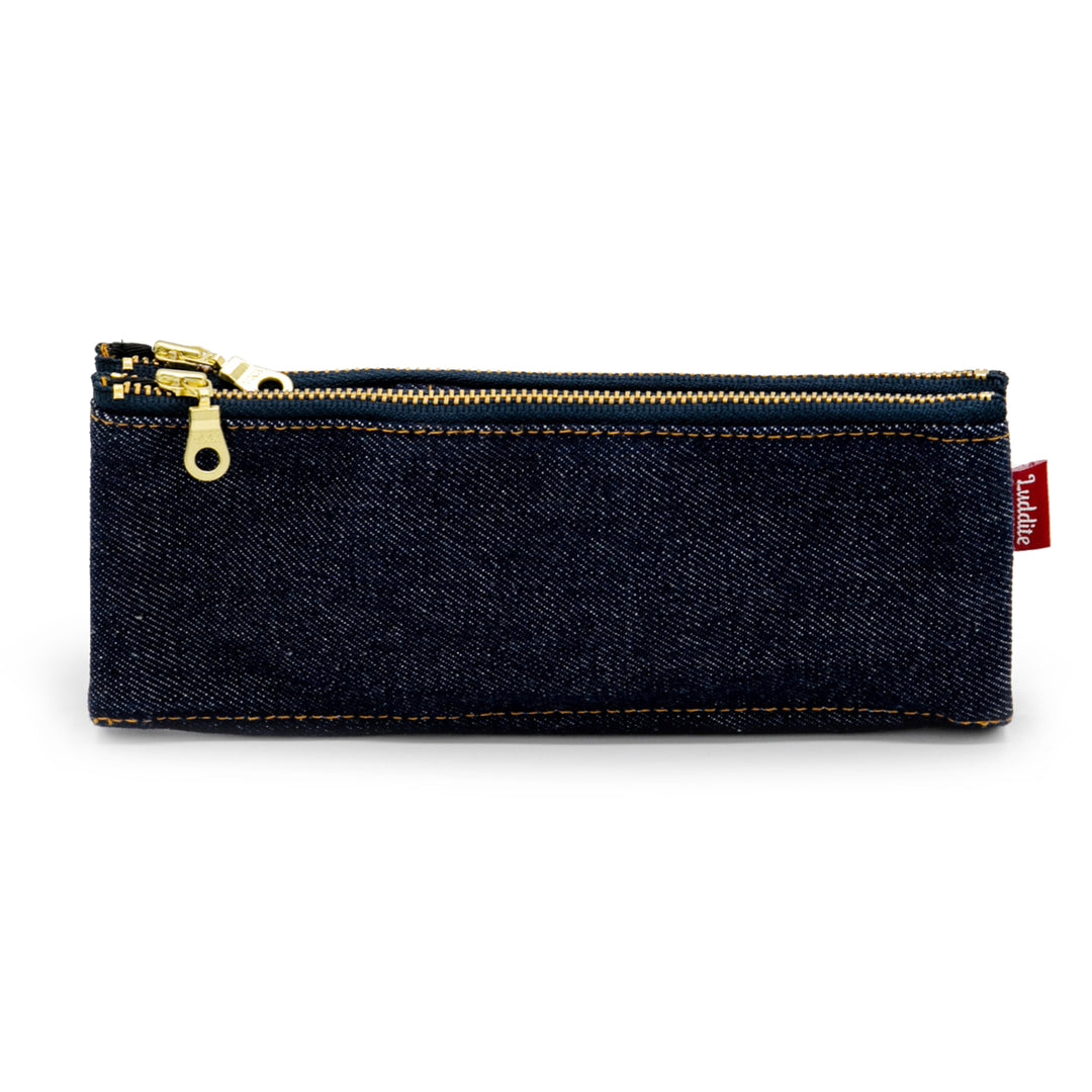 Luddite Authentic Denim Folding Pen Case - Patchwork — tip detail