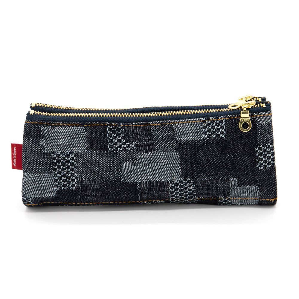 Luddite Authentic Denim Folding Pen Case in Patchwork — Luddite pencil — quality graphite writing pencil, at Cityluxe Singapore