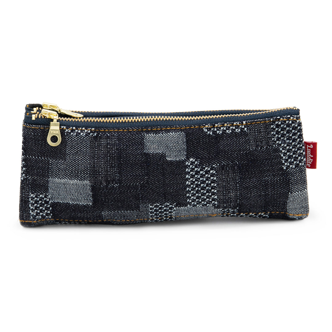 Luddite Authentic Denim Folding Pen Case in Patchwork — Luddite pencil — quality graphite writing pencil, at Cityluxe Singapore