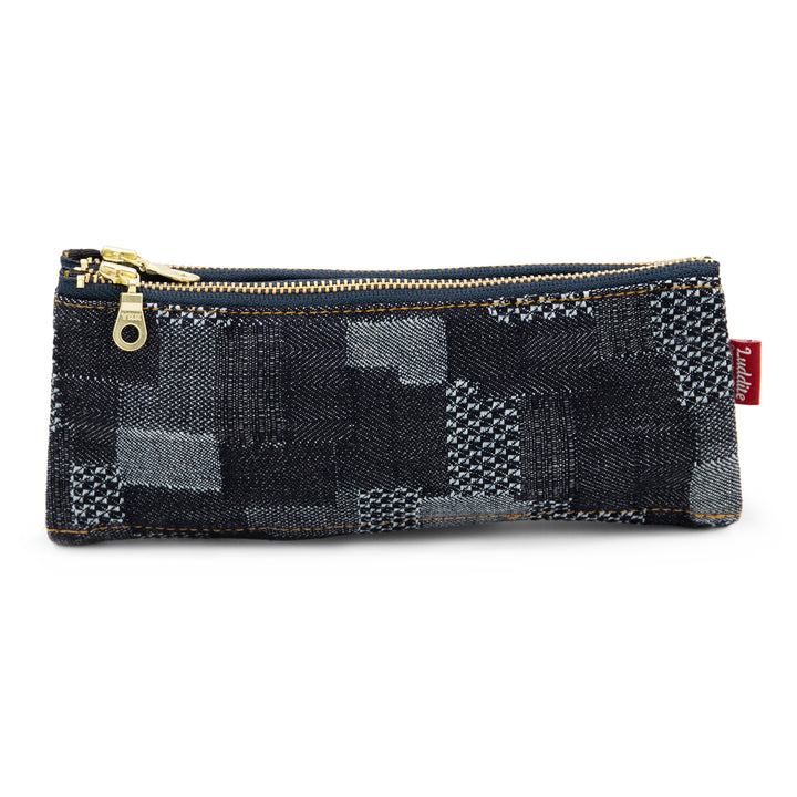 Luddite Authentic Denim Folding Pen Case - Patchwork — capped