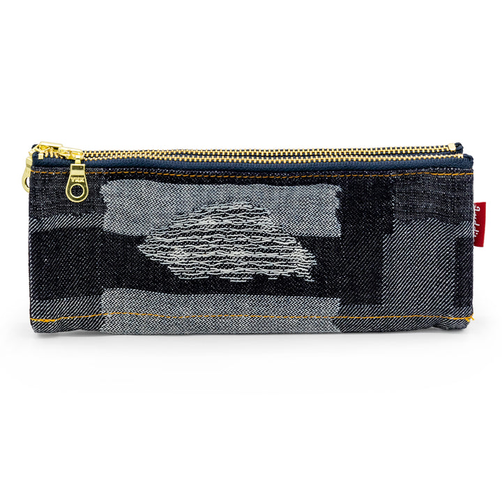 Luddite Authentic Denim Folding Pen Case - Random Patchwork — capped