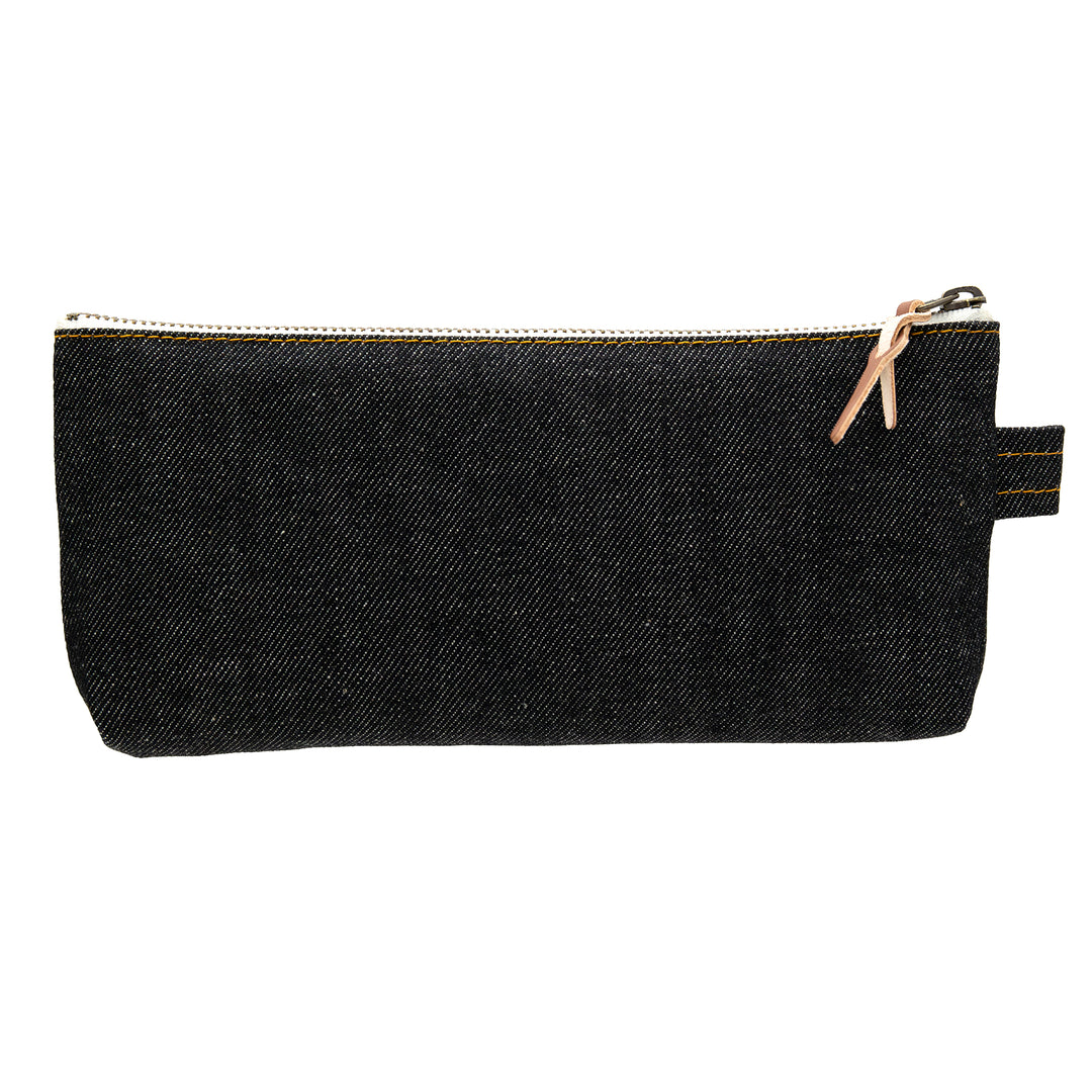 Luddite Pen Case M - Okayama Denim Black — lead extended