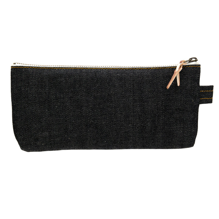 Luddite Pen Case M - Okayama Denim Black — lead extended