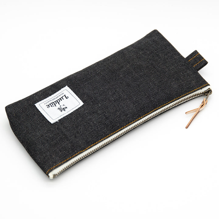Luddite Pen Case M - Okayama Denim Black — tip detail