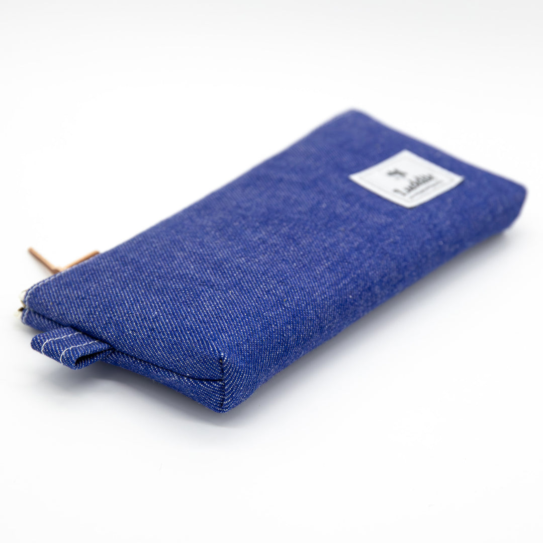 Luddite Pen Case M - Okayama Denim Blue — tip detail