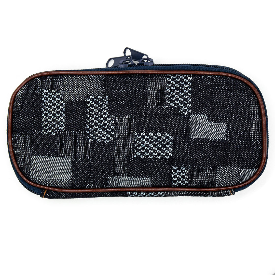 Luddite Round Zip Pencase Okayama Denim - Patchwork — lead extended
