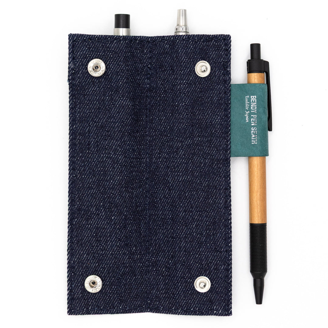 Luddite Denim×MAYA Bendy Pen Sheath 2+1 - Denim — barrel detail