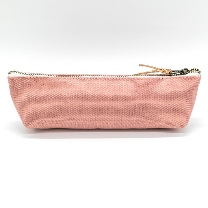 Luddite Kurashiki Canvas Pen Case S - Smoky Pink — lead extended