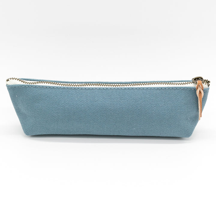 Luddite Kurashiki Canvas Pen Case S - Blue Gray — lead extended
