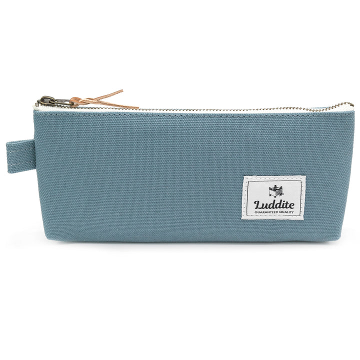 Luddite Kurashiki Canvas Pen Case M - Blue Gray — capped