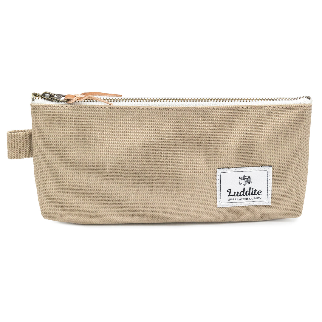 Luddite Kurashiki Canvas Pen Case M in Greige — Luddite pencil — quality graphite writing pencil, at Cityluxe Singapore