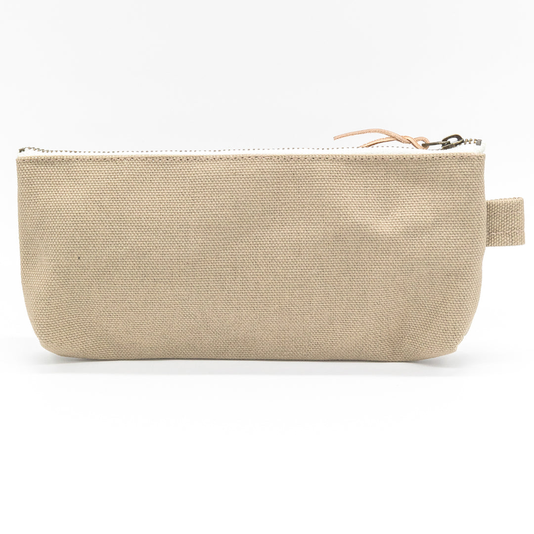 Luddite Kurashiki Canvas Pen Case M - Greige — lead extended
