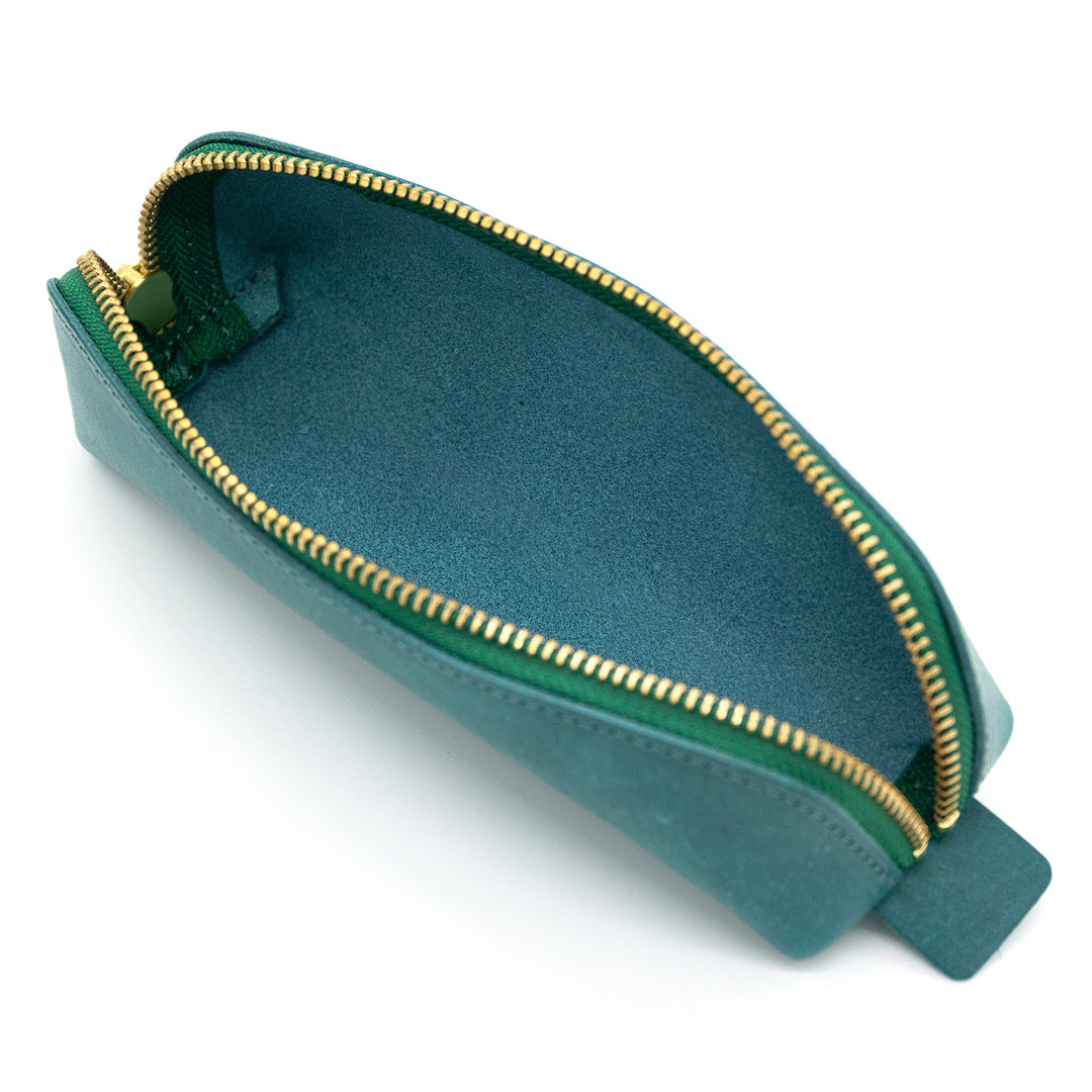 Luddite MAYA Arch Pencase - Teal — writing at an angle
