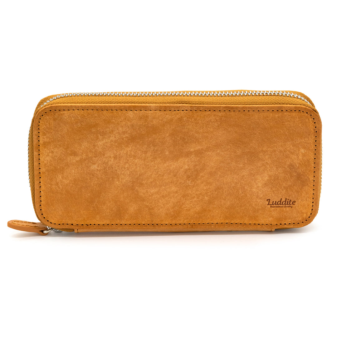 Luddite MAYA Roundzip Pencase Essential in Brown — Luddite pencil — quality graphite writing pencil, at Cityluxe Singapore