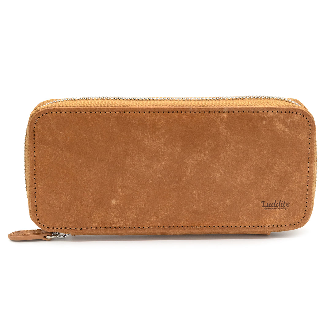 Luddite MAYA Roundzip Pencase Essential in Whisky Brown — Luddite pencil — quality graphite writing pencil, at Cityluxe Singapore