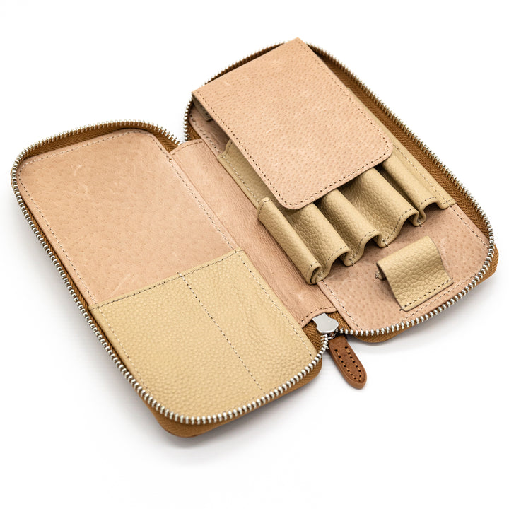 Luddite MAYA Roundzip Pencase Essential - Whisky Brown — with packaging