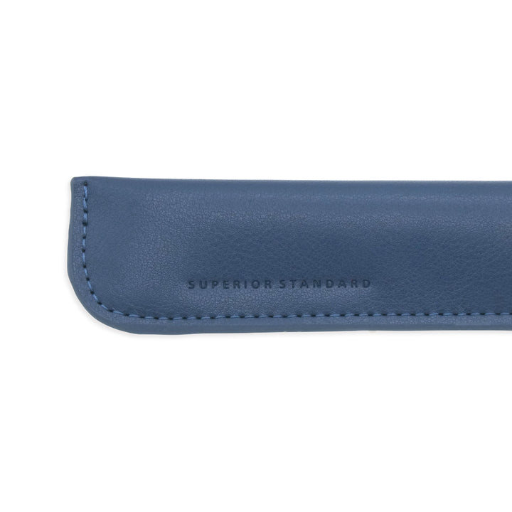 Luddite Superior Standard PU Leather Pen Holder - Navy — tip detail