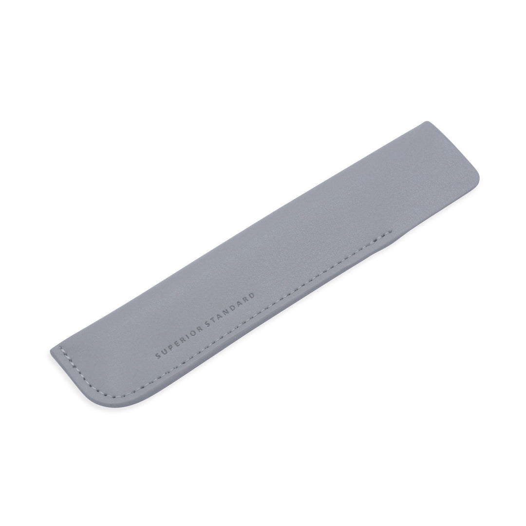 Luddite Superior Standard PU Leather Pen Holder - Gray — writing at an angle