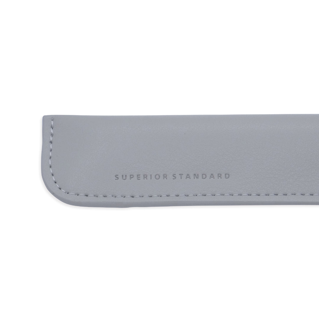 Luddite Superior Standard PU Leather Pen Holder - Gray — with packaging