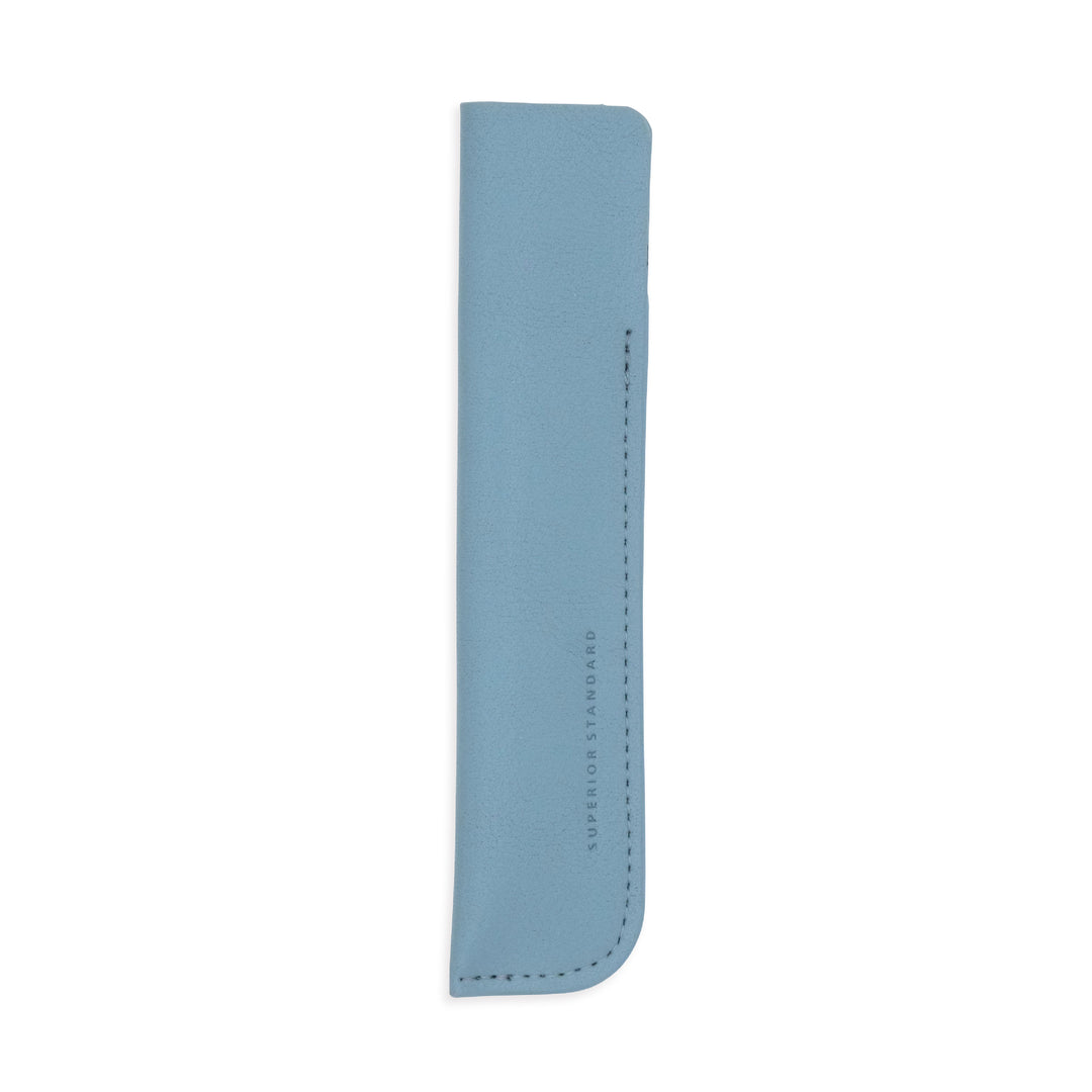 Luddite Superior Standard PU Leather Pen Holder in Blue Gray — Luddite pencil — quality graphite writing pencil, at Cityluxe Singapore