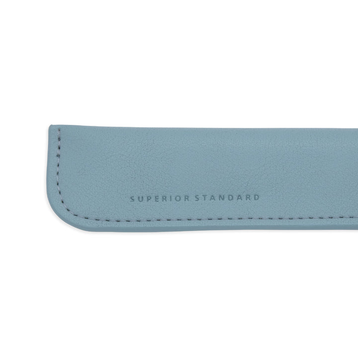 Luddite Superior Standard PU Leather Pen Holder - Blue Gray — tip detail
