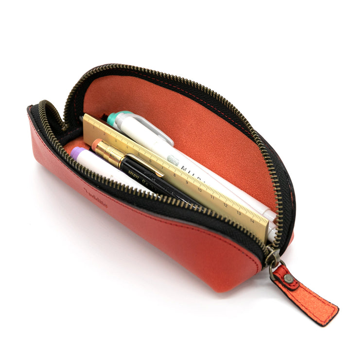 Luddite Trattoria Leather Pen Case - Red — barrel detail