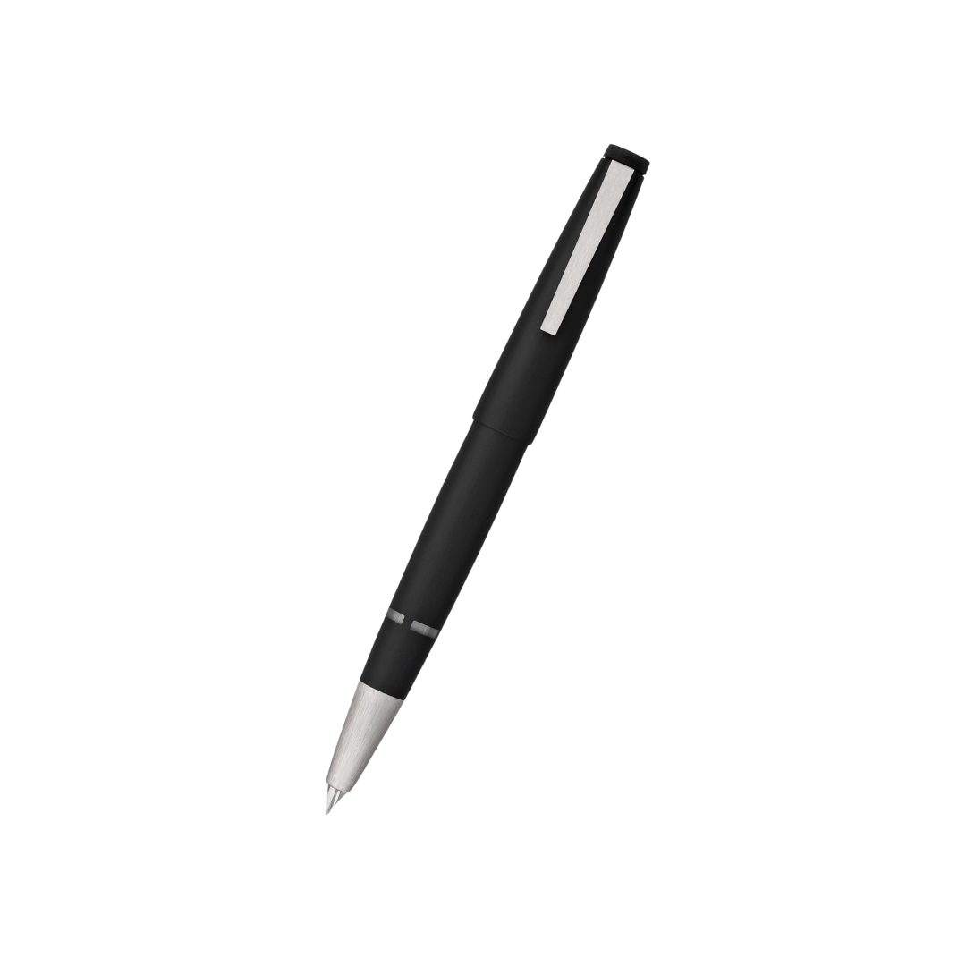 Lamy 2000 Fountain Pen Black — uncapped with cap posted